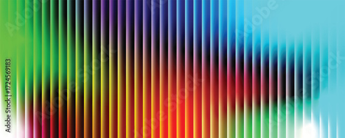 Glass gradient fractal neon background vertical stripes of vibrant, smoothly transitioning colors.