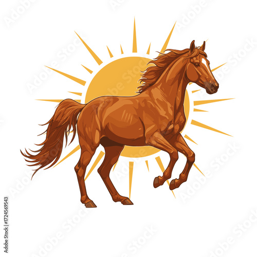 horse on the white background