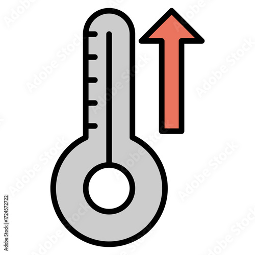 Heating lineal color icon
