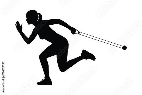 Silhouette of a woman performing resistance band training outdoors