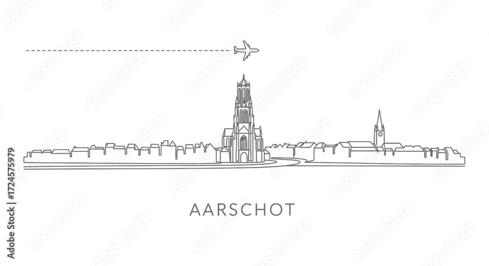 Naklejka premium Aarschot skyline with Belgium, and Travel.