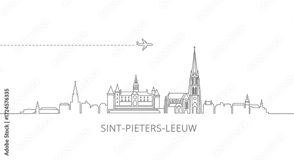 Fototapeta premium SintPietersLeeuw Skyline with Belgium.