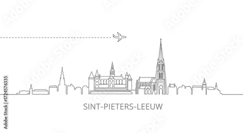 SintPietersLeeuw Skyline with Belgium.