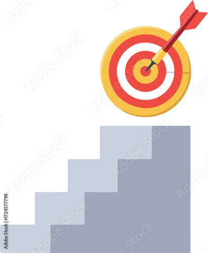 Achieving goals through strategic steps and focused target practice.