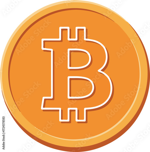 Bitcoin digital currency symbol on a golden coin representing finance.