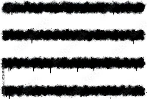Black spray paint lines on white background artistic graffiti style.
