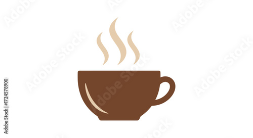 A Warm Beverage Cup of Coffee Vector Illustration with Steam Effect