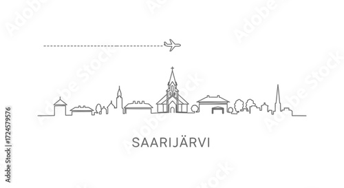 Saarijrvi Skyline Outline Finland Airplane.