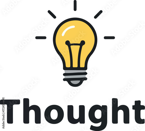 Bright Idea Illustration Depicting Thought and Creative Thinking.