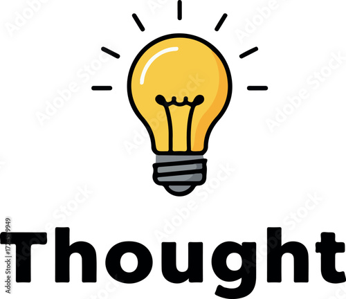 Bright Idea Illuminating Thought Process and Creative Thinking.