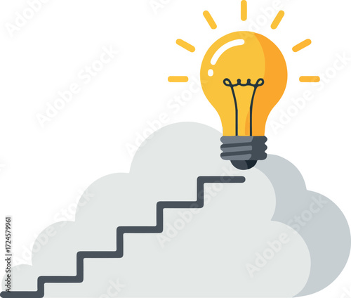 Bright Idea Illuminating Steps to Success and Innovation.