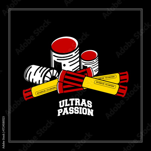 ultras hooligan casual passion red flare vector design