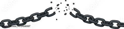 Broken chain symbolizes freedom and liberation from constraints.