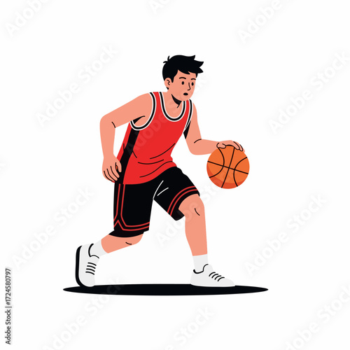 2D flat vector illustration of Gilpy Teen Street Basketball