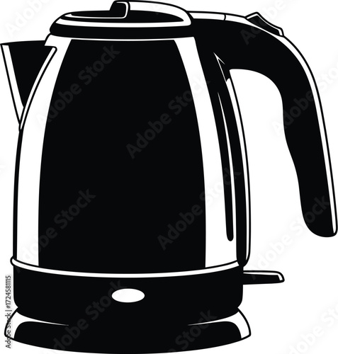 Sleek electric kettle, modern kitchen appliance for boiling water quickly