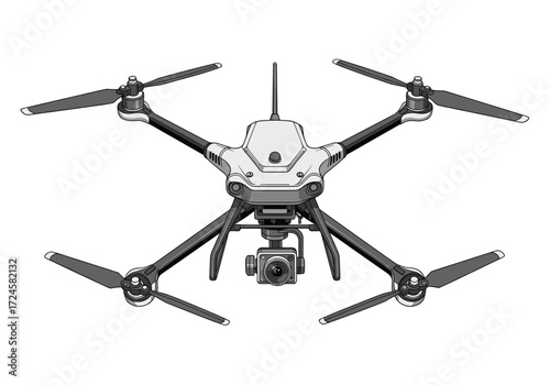 A high-technology aerial drone equipped with advanced camera technology for professional photography and videography.