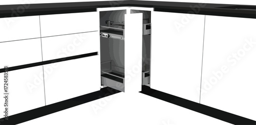 Corner cabinet pullout, kitchen storage solution for efficient organization