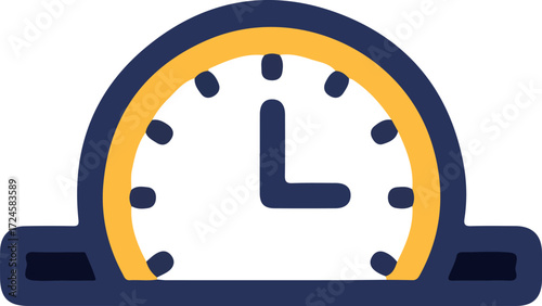 Clock face showing time at five minutes past twelve oclock in the afternoon.