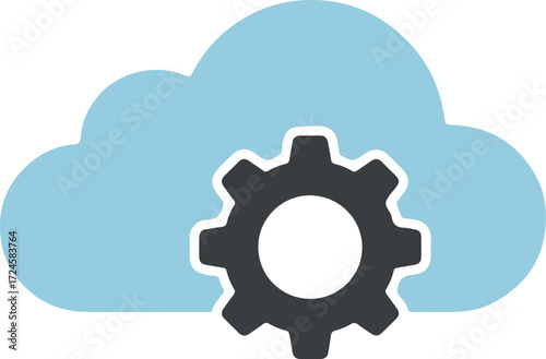 Cloud computing and gear icon representing settings and configuration.