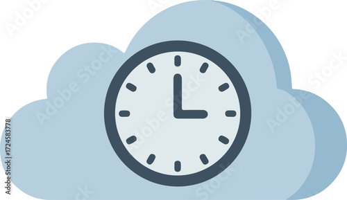 Cloud Clock Symbolizing Time Management and Digital Transformation.