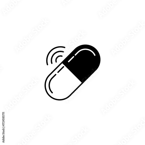Smart Pill Icon – Digital Capsule and Connected Medicine Healthcare