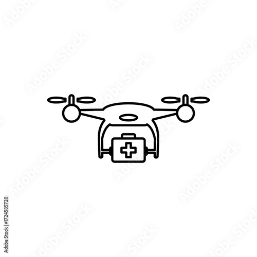 Medical Drone Delivery Icon – Drone Shipping Healthcare Packages