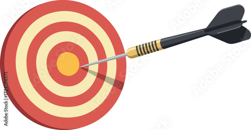 Dart hitting the bullseye target showing accuracy and precision in sports.