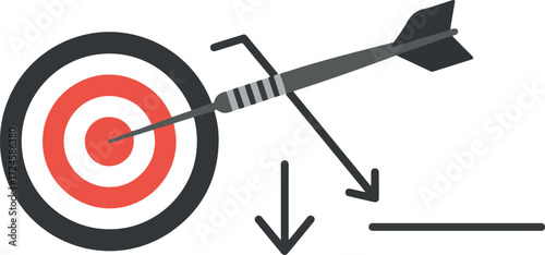 Dart hitting the bullseye representing success and achievement in business.