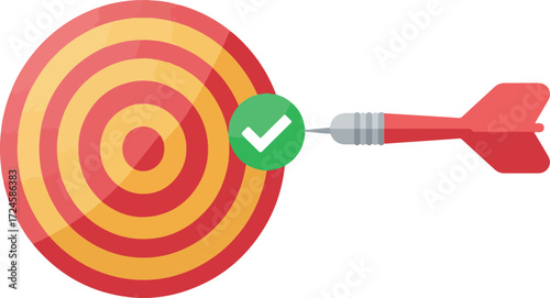 Dart hitting the bullseye representing success and achievement in business 1.