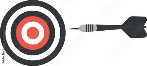 Dartboard with dart hitting the center bullseye target.