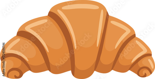 Delicious golden croissant freshly baked for breakfast or brunch enjoyment.