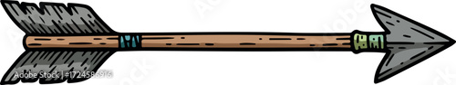 Detailed illustration of an arrow with a feathered end.
