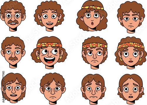 Diverse expressions of human faces showcasing various emotions and feelings.