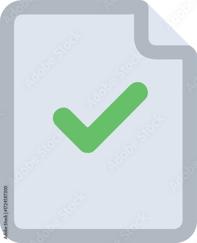 Document with a green checkmark indicating approval or completion of a task 1.