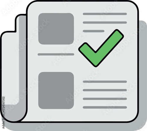 Document with a green checkmark indicating approval or completion of tasks.