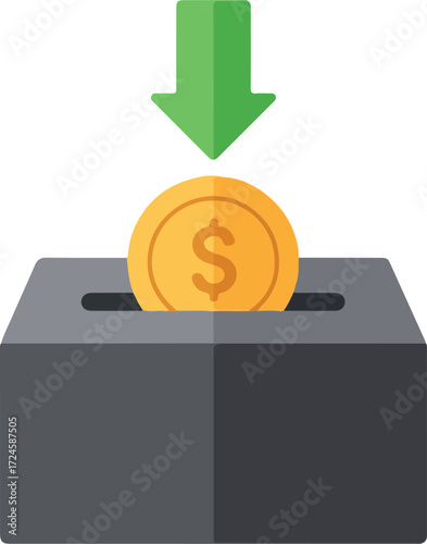 Donation concept with coin dropping into the donation box for charity.