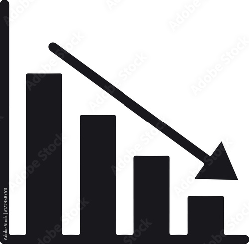 Downward trend graph showing financial decline and economic downturn.