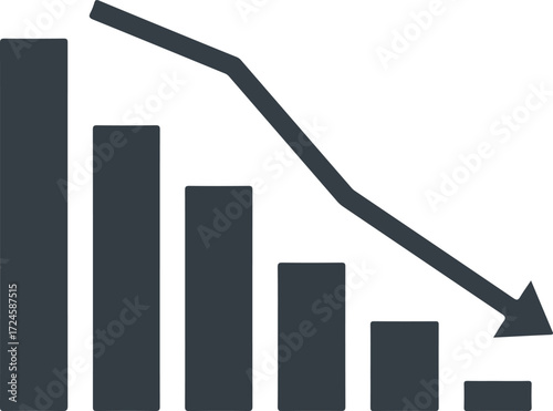 Downward trend graph illustrating financial decline and economic downturn 2.
