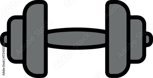 Dumbbell illustration for fitness and weightlifting training exercises in the gym.