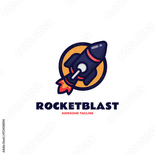 Mascot Modern Rocket Logo Design