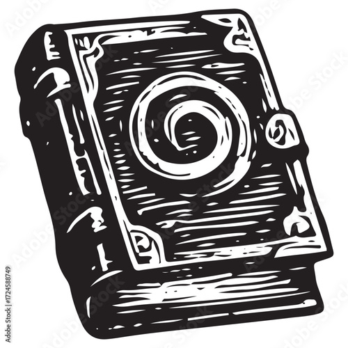 Mystical Ancient Book with All-Seeing Eye Symbol Design