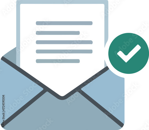 Email confirmation message received with a green checkmark symbol.