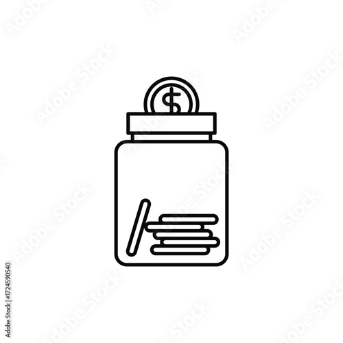 Money Finance Business Line Icon