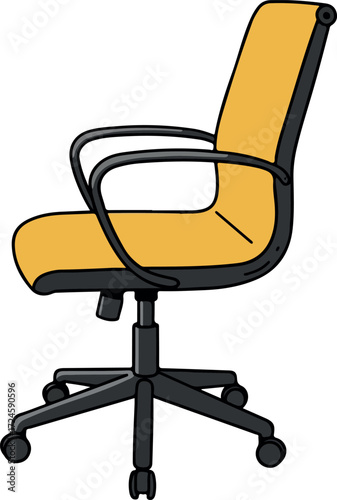 Ergonomic office chair with yellow seat and black frame for comfortable work.