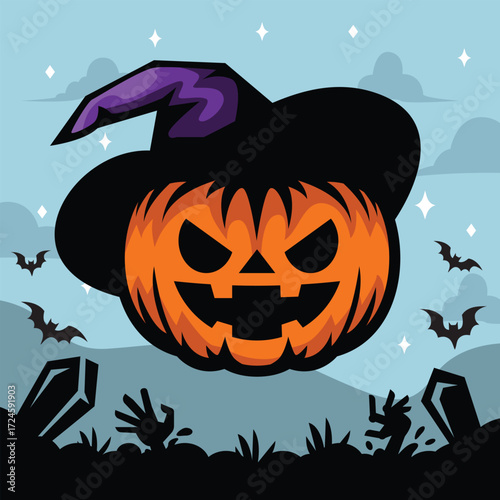 Halloween jack o lantern vector illustrations