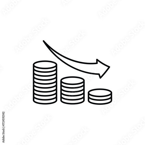 Money Finance Business Line Icon
