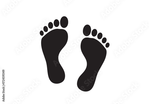 Two footprint / foot print flat icon for apps and websites