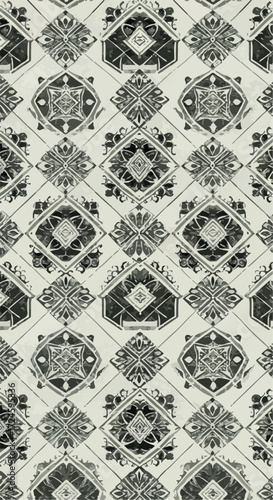 Geometric pattern design with repeating shapes and intricate details.