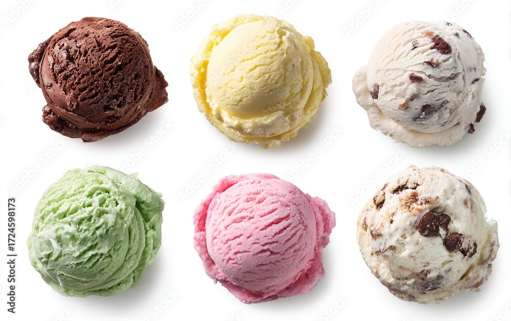 Fototapeta premium Assorted ice cream scoops