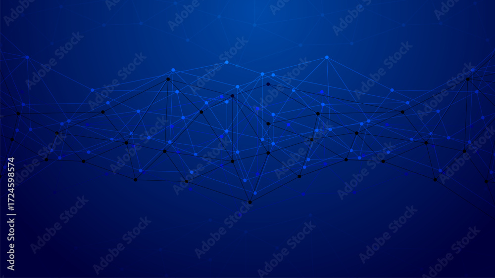 Obraz premium Abstract digital network connection blue background